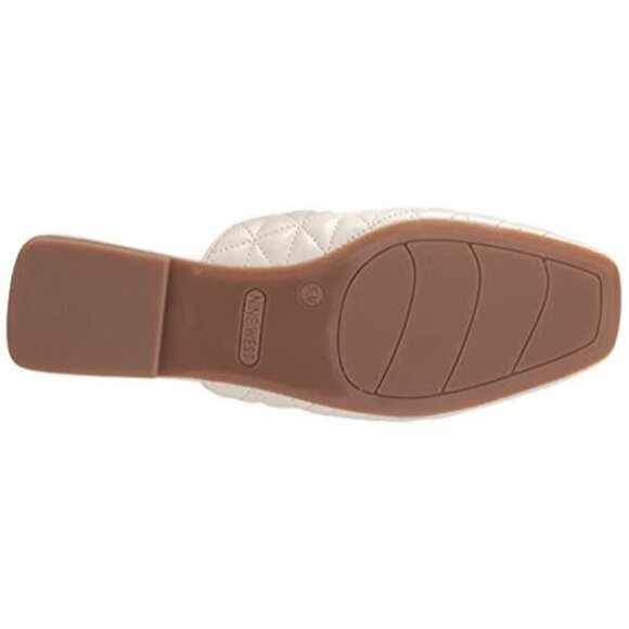 Nine West Quilted Cream Slip-On Mule Flats Womens Size 7 - Picture 9 of 9